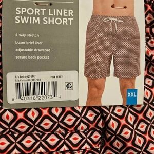 Sport Liner Swim Trunks - Red and Black